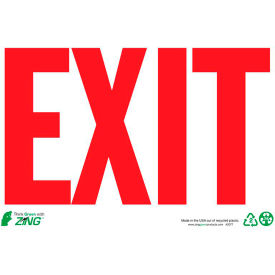 Eco Safety Sign, Exit, Red on White, 14"W x 10"H, Recycled Plastic view 2