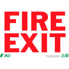 Zing Eco Safety Sign, Fire Exit, 14"W x 10"H, Recycled Plastic view 2