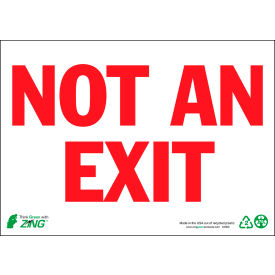 Zing Eco Safety Sign, Not An Exit, 14"W x 10"H, Self Adhesive view 2