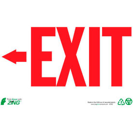 Eco Safety Sign, Exit Left Arrow, 14"W x 10"H, Recycled Plastic view 2