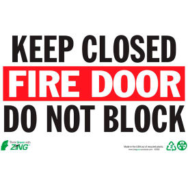Eco Safety Sign, Keep Fire Door Closed, 14"W x 10"H, Recycled Plastic view 2