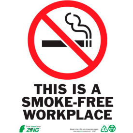 Eco Safety Sign, Smokefree Workplace, 10"W x 14"H, Recycled Plastic view 2
