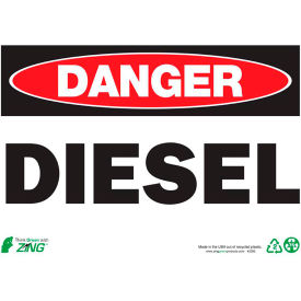 Eco Safety Sign, Danger Diesel, 14"W x 10"H, Recycled Plastic view 2