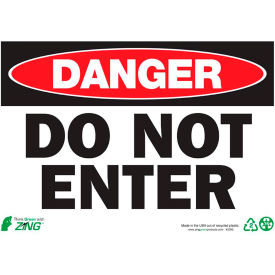 Zing Eco Safety Sign, Danger Do Not Enter, 14"W x 10"H, Recycled Plastic view 2
