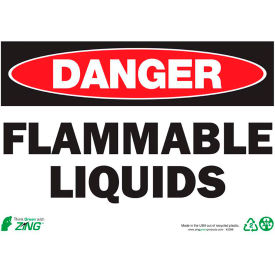 Eco Safety Sign, Danger Flammable Liquids, 14"W x 10"H, Recycled Plastic view 2