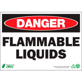 Zing Eco Safety Sign, Danger Flammable Liquids, 14"W x 10"H, Recycled Polystyrene Self Adhesive view 2