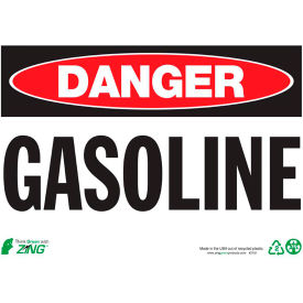 Eco Safety Sign, Danger Gasoline, 14"W x 10"H, Recycled Plastic view 2
