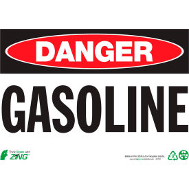 Zing Eco Safety Sign, Danger Gasoline, 14"W x 10"H, Recycled Polystyrene Self Adhesive view 2
