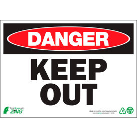 Eco Safety Sign, Danger Keep Out, 14"W x 10"H, Recycled Aluminum view 2