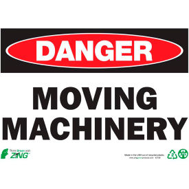 Zing Eco Safety Sign, Danger Moving Machinery, 14"W x 10"H, Recycled Plastic view 2