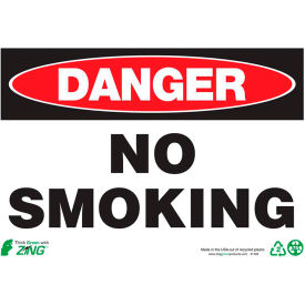 Eco Safety Sign, Danger No Smoking, 14"W x 10"H, Recycled Plastic view 2