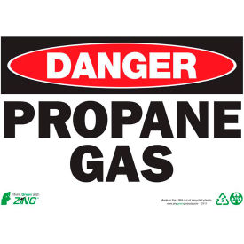 Eco Safety Sign, Danger Propane Gas, 14"W x 10"H, Recycled Plastic view 2