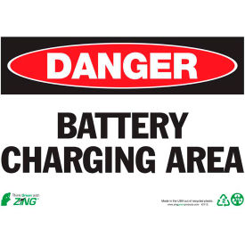 Zing Eco Safety Sign, Danger Battery Charging Area, 14"W x 10"H, Recycled Plastic view 2