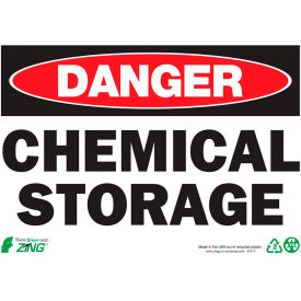 Zing Eco Safety Sign, Danger Chemical Storage, 14"W x 10"H, Recycled Plastic view 2