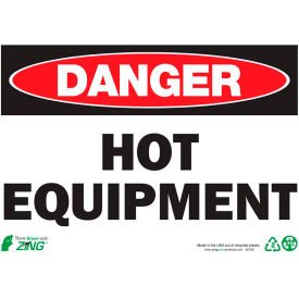 Danger Hot Equipment Eco Safety Sign, 14"W x 10"H, Recycled Plastic view 2