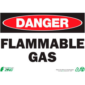 Zing Eco Safety Sign, Danger Flammable Gas, 14"W x 10"H, Recycled Plastic view 2