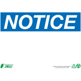 Eco Safety Sign, Notice, Blank, 14"W x 10"H, Recycled Plastic view 2