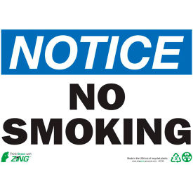 Eco Safety Sign, Notice No Smoking, 14"W x 10"H, Recycled Plastic view 2