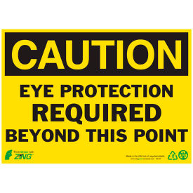 Zing Eco Safety Sign, Caution Eye Protection Required, 14"W x 10"H, Recycled Plastic view 2