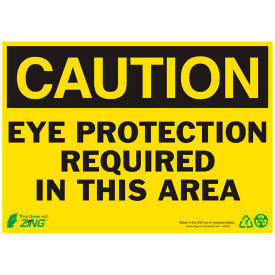 Caution Eye Protection Required In This Area Sign, 14"W x 10"H, Recycled Plastic view 2