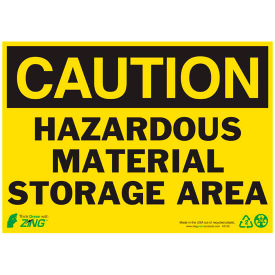 Eco Safety Sign, Caution Hazardous Material Storage Area, 14"W x 10"H, Recycled Plastic view 2