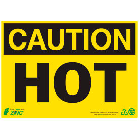 Zing Eco Safety Sign, Caution Hot, 14"W x 10"H, Recycled Plastic view 2