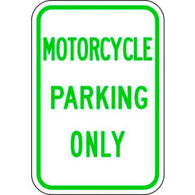 Eco Parking Sign Motorcycle Parking Only, 18"H x 12"W, 1/16" Thick view 2