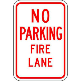 Eco Parking Sign No Parking Fire Lane, 18"H x 12"W, 1/16" Thick view 2