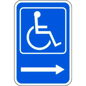 Eco Parking Sign Handicapped Symbol Right Arrow, 18"H x 12"W, 1/16" Thick view 2
