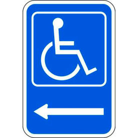Eco Parking Sign Handicapped Symbol Left Arrow, 18"H x 12"W, 1/16" Thick view 2