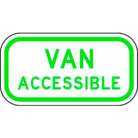 Eco Parking Sign Van Accessible, 6"H x 12"W, 1/16" Thick, Green/White view 2