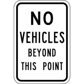 Eco Parking Sign No Vehicles Beyond This Point, 18"H x 12"W, 1/16" Thick view 2