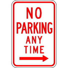 Eco Parking Sign No Parking Anytime Right Arrow, 18"H x 12"W, 1/16" Thick view 2