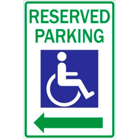 Eco Parking Sign Reserved Handicap Parking Right Arrow, 18"H x 12"W, 1/16" Thick view 2