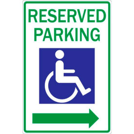 Eco Parking Sign Reserved Handicap Parking Left Arrow, 18"H x 12"W, 1/16" Thick view 2