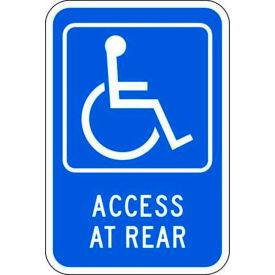 Eco Parking Sign, Handicap, Access at Rear, 18"H x 12"W, 1/16" Thick view 2