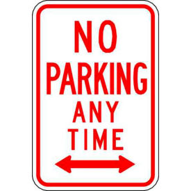 Eco Parking Sign, No Parking Anytime, Double Arrow, 18"H x 12"W, HIP, 1/16" Thick view 2