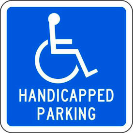 Eco Parking Sign, Handicapped Parking with Symbol, 12"H x 12"W, HIP, 1/16" Thick view 2