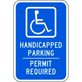 Eco Parking Sign, Handicapped Parking Permit, 18"H x 12"W, HIP, 1/16" Thick view 2