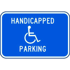 Eco Parking Sign, Handicapped Parking with Symbol, 12"H x 18"W, HIP, 1/16" Thick view 2