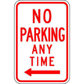 Eco Parking Sign, No Parking Anytime, Left Arrow, 18"H x 12"W, HIP, 1/16" Thick view 2
