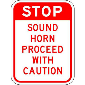 Eco Traffic Sign, Stop Sound Horn, 18"H x 12"W, HIP, 1/16" Thick view 2