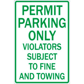 Eco Parking Sign, Permit Parking Only, 18"H x 12"W, HIP, 1/16" Thick view 2