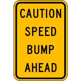 Eco Traffic Sign, Traffic, Speed Bump Ahead, 18"H x 12"W, HIP, 1/16" Thick view 2