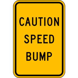 Eco Traffic Sign, Traffic, Caution Speed Bump, 18"H x 12"W, HIP, 1/16" Thick view 2
