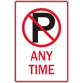 Zing® Eco Parking Sign, No Parking Symbol Anytime, 18"H x 12"W, 1/16" Thick view 2