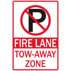 Eco Parking Sign, No Parking Symbol Fire Lane, 18"H x 12"W, 1/16" Thick view 2