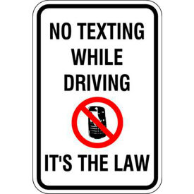 Eco Traffic Sign, No Texting While Driving, 18"H x 12"W, HIP, 1/16" Thick view 2
