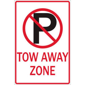 Eco Parking Sign, Tow Away Zone No Parking, 18"H x 12"W, 1/16" Thick view 2