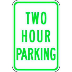 Eco Parking Sign, Two Hour Parking, 18"H x 12"W, HIP, 1/16" Thick view 2